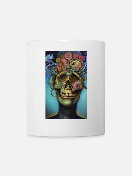 Beautiful fantasy Skull - Tasse - Weiß