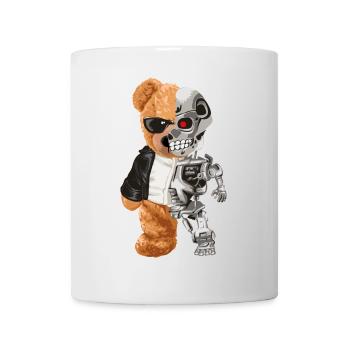 Bear Robo Hybrid Half Bear Half Robot Cyborg Teddy - Mug - white - Front