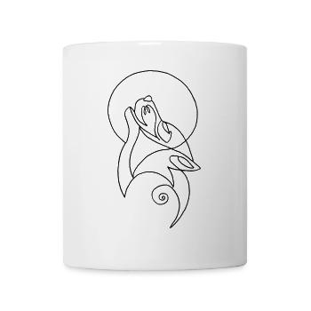 Esquisse du loup noir - Mug blanc - blanc - Devant