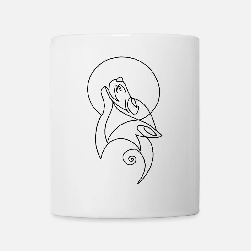 Esquisse du loup noir - Mug blanc - blanc