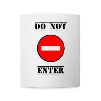 INTERDIT. DO NOT ENTER. PANNEAU. DANGER - Mug blanc - blanc - Devant