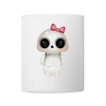 niedlicher Skull mit rosa Schleife - Tasse - Weiß - Vorne
