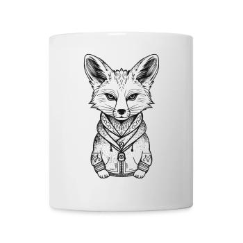 Fuchs mit Hoodie Illustration - Tasse - Weiß - Vorne