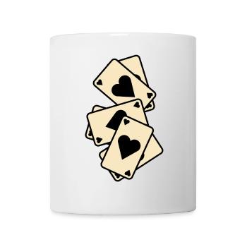 Mélange de cartes As de Coeur - Mug blanc - blanc - Devant