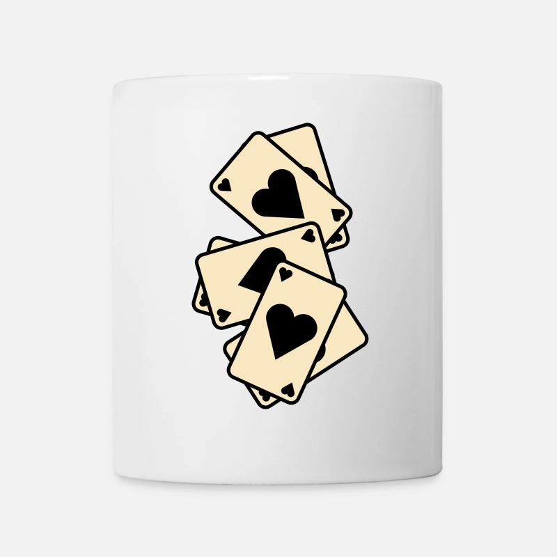 Herz-Ass-Kartenmischen - Tasse - Weiß