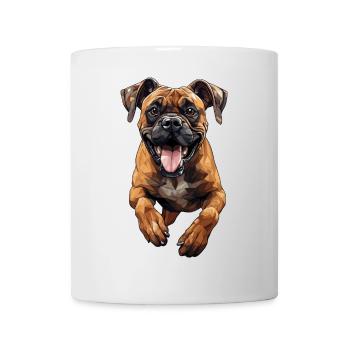Boxer in jump polygon design - Mug - white - Front