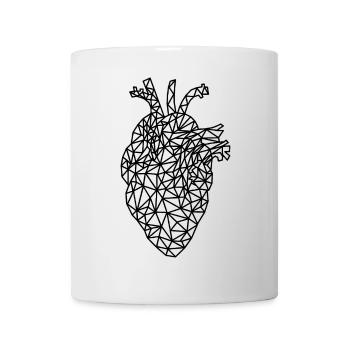Geometrische Brillanz: Herz - Heart - Tasse - Weiß - Vorne