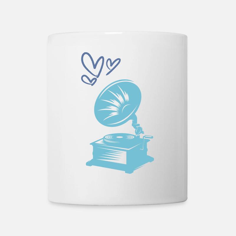 Musique Gramophone Rétro - Mug blanc - blanc