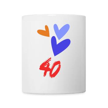 40. 40 JAHRE. 40-JÄHRIGES JUBILÄUM. GEBURTSTAG 40 JAHRE. - Tasse - Weiß - Vorne