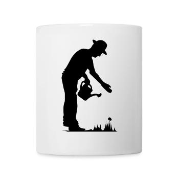 Gärtner Gießkanne Symbol Garten Hut WIese Blumen - Tasse - Weiß - Vorne
