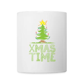 xmas time Baum Farben Stern Wald Bäume Symbol Icon - Tasse - Weiß - Vorne
