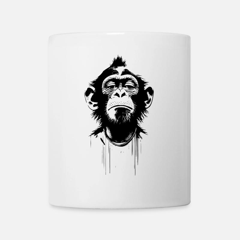 Eingebildeter Affe im Banksy Style - Tasse - Weiß