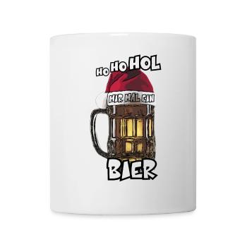 ho ho hol mir mal ein Bier xmas Bierfreund saufen - Tasse - Weiß - Vorne