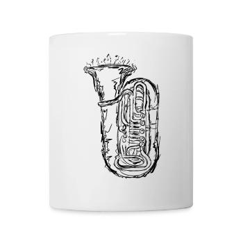 Tuba Drawing - Mug - white - Front