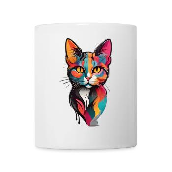 colorful cat face - Mug - white - Front