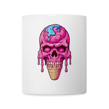 Totenkopf Eistüte - Happy Halloween - Tasse - Weiß - Vorne