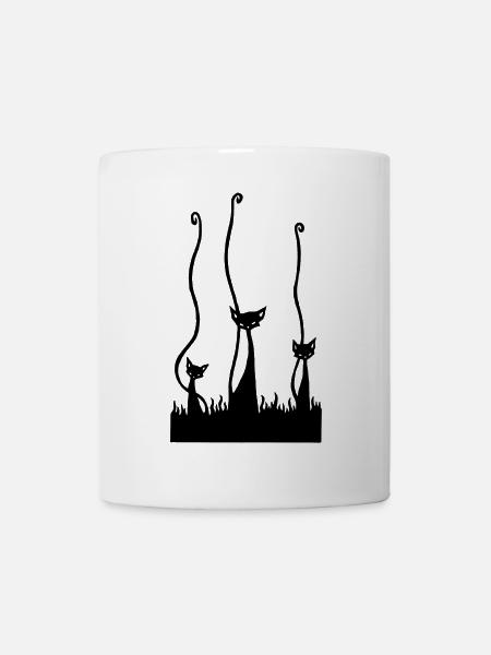 Les trois chats noirs - Mug blanc - blanc