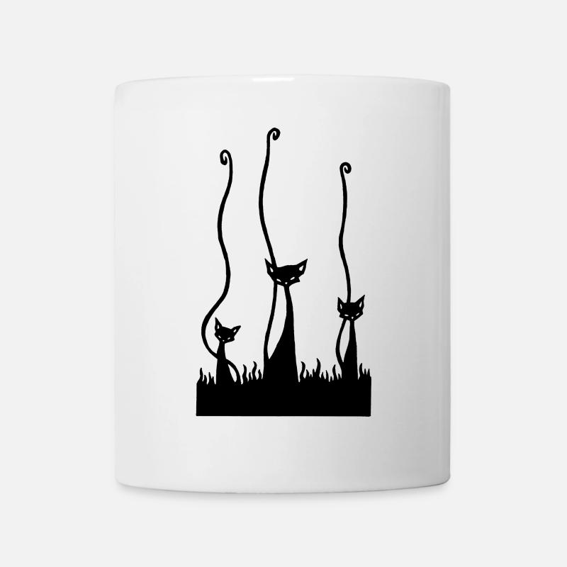 Les trois chats noirs - Mug blanc - blanc