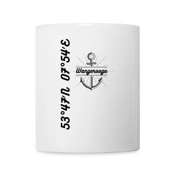Koordinaten Motiv Wangerooge - Tasse - Weiß - Vorne
