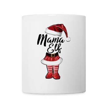 Mama Elf – Lustiges Weihnachtsdesign - Tasse - Weiß - Vorne