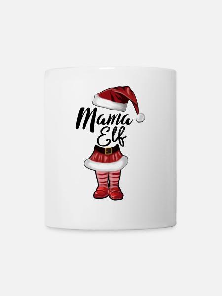 Mama Elf – Lustiges Weihnachtsdesign - Tasse - Weiß