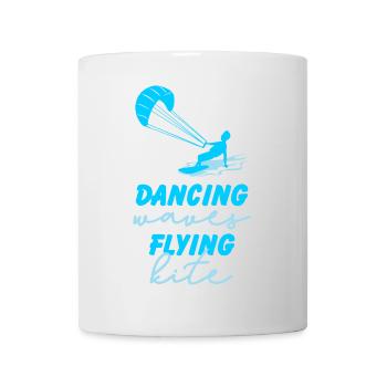 Kitesurfen Tanzende Wellen Kite Geschenk - Tasse - Weiß - Vorne