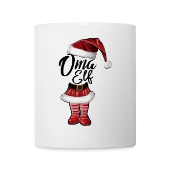 Oma Elf – Lustiges Weihnachtsdesign - Tasse - Weiß - Vorne