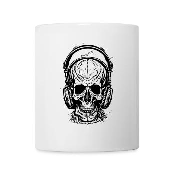 Skull with headphones - Mug - white - Front