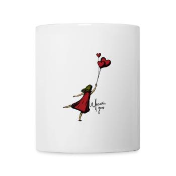 Herzflug im roten Kleid - Tasse - Weiß - Vorne