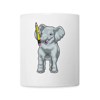 Elefant Schüler Bleistift Schule - Tasse - Weiß - Vorne