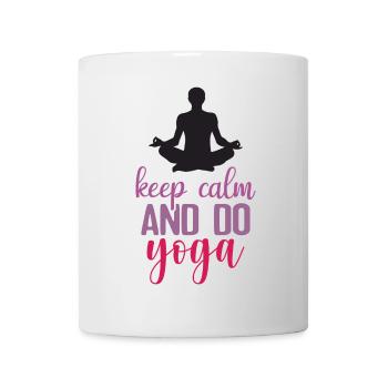 Ruhe bewahren und Yoga machen - Tasse - Weiß - Vorne