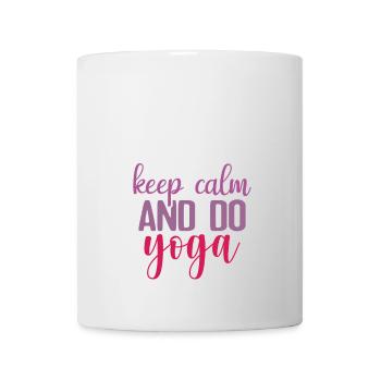 Ruhe bewahren und Yoga machen - Tasse - Weiß - Vorne