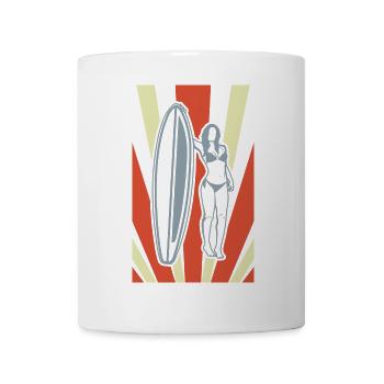 Surfen Vintage Look - Tasse - Weiß - Vorne