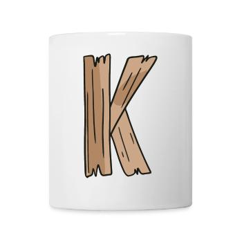Letter K Wood Wooden Letter Name - Mug - white - Front