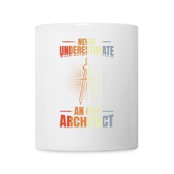 Never underestimate an old architect - Mug - white - Front