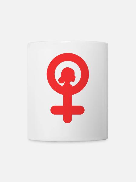 Weibliche Venus-Rote Silhouette - Tasse - Weiß