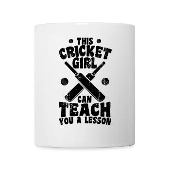 Cricket Mädchen erteilt dir eine Lektion - Tasse - Weiß - Vorne