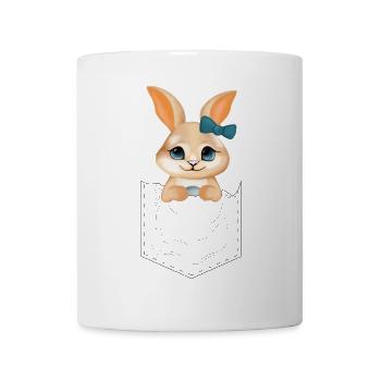 Süßer Hase in der Tasche – Cute Illustration - Tasse - Weiß - Vorne
