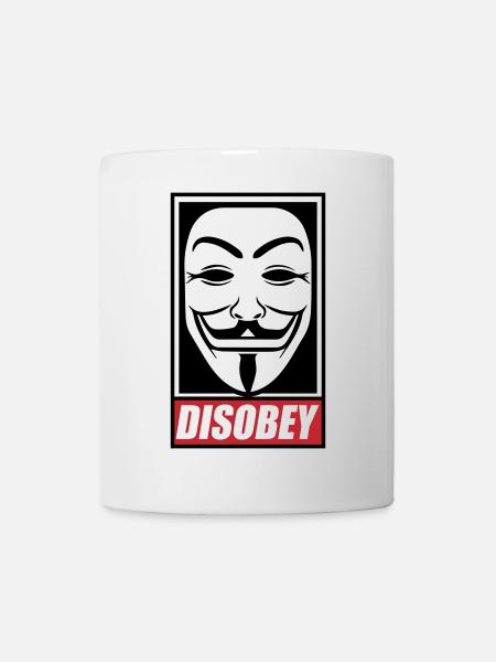 disobey | Farben änderbar - Tasse - Weiß