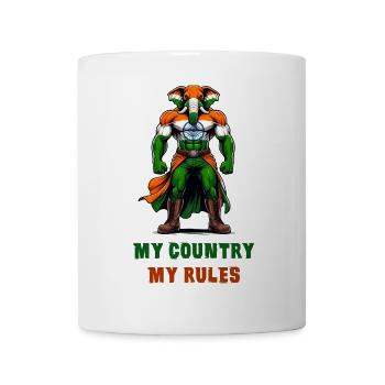Mon pays, mes règles, l'Inde, l'éléphant - Mug blanc - blanc - Devant