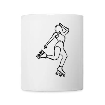 Rollschuh Mädchen - Tasse - Weiß - Vorne