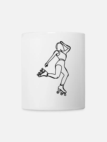Rollschuh Mädchen - Tasse - Weiß