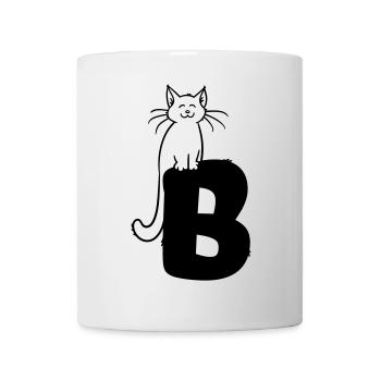 Lettre B du chat - Mug blanc - blanc - Devant