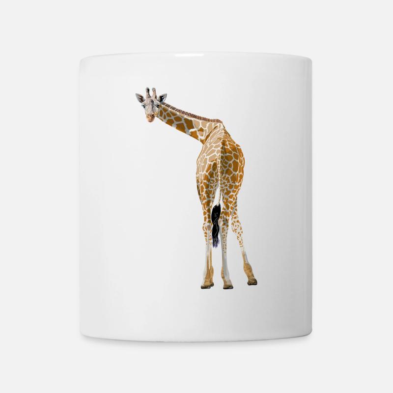 Giraffe greets from the savannah - Mug - white