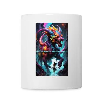 Fabuleux motif de dragon 👹 avec des couleurs néon - Mug blanc - blanc - Devant