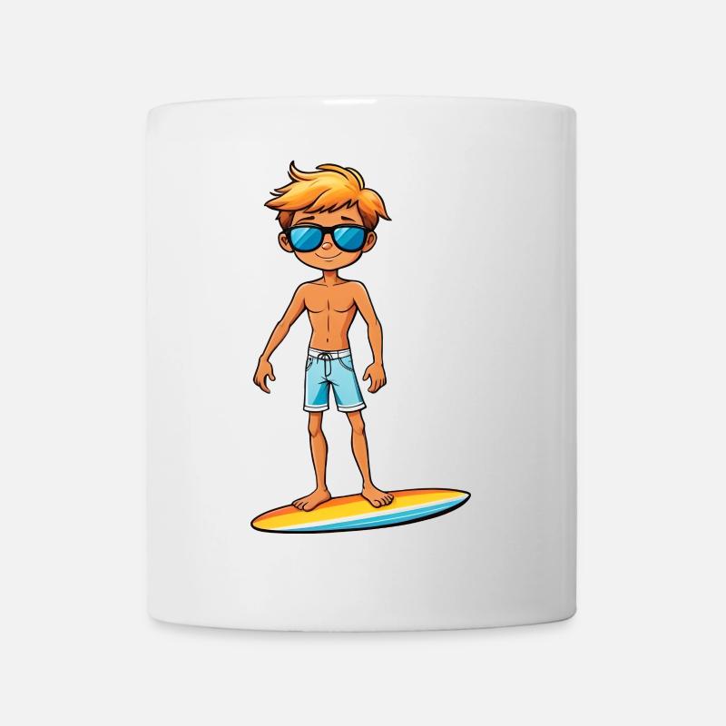 Cooler junger Surfer Dude Boy - Tasse - Weiß