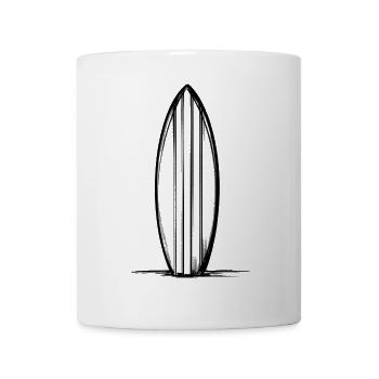 Surf Board/Surfbrett im Sand - Tasse - Weiß - Vorne
