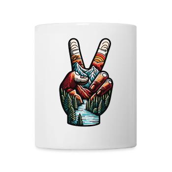 Frieden Outdoor Wald Camping - Tasse - Weiß - Vorne