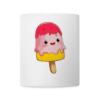 Erdbeereis Gelati Wassereis Eislutscher Eissalon - Tasse - Weiß - Vorne