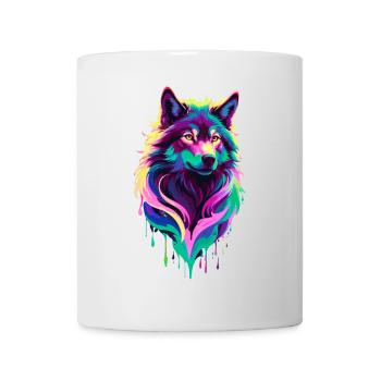 Colorful Wolf Graffiti Wolf Head - Mug - white - Front